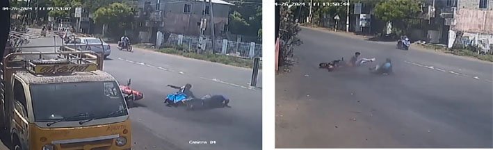 சாலைகளில் சிதறி கிடக்கும் நிலக்கரி…. சறுக்கி விழுந்து 10 பேர் காயம்.. பரபரப்பு வீடியோ..