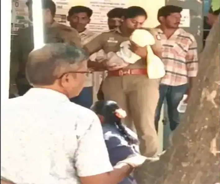 கடும் பணியிலும்..குறையாத மனிதநேயம்.. மனதை வென்ற பெண்காவலர்