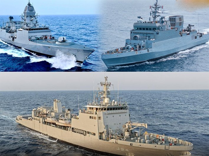 3 போர்கப்பல்கள்-இந்திய கடற்படைக்கு புதிய பலம்
