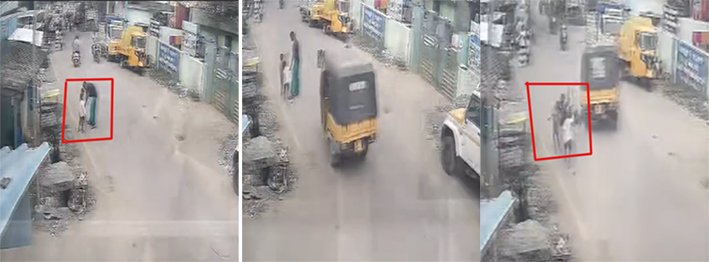 கோவை-குழந்தைகளுடன் நின்ற தந்தை மீது அசுர வேகத்தில் மோதிய ஆட்டோ