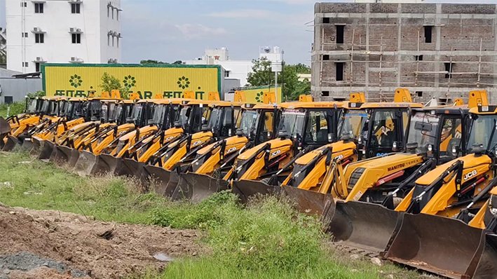 ஜேசிபி, ஈச்சர் போன்ற வாகனங்களின் உரிமையாளர்கள் வேலை நிறுத்த போராட்டம்