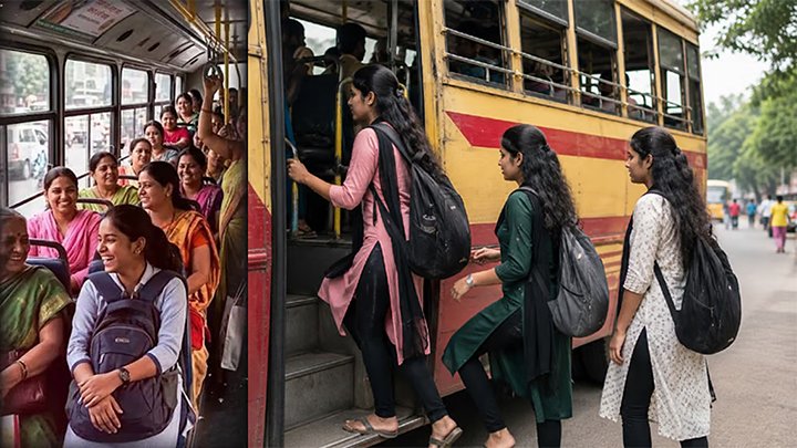 நாளை முதல் கேரளா முழுவதும் பெண்களுக்கு இலவச பஸ் பயணம்