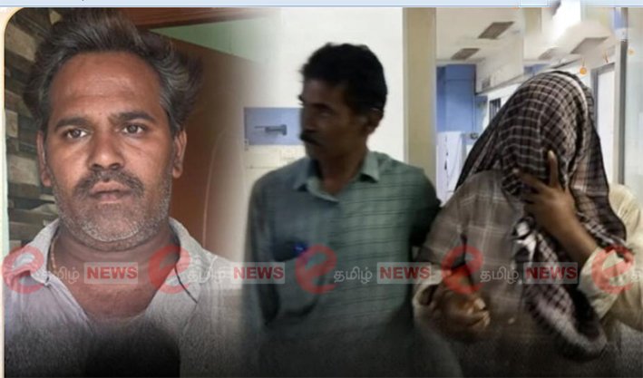 Salem district police personnel escorting the arrested TVK functionary Manikandan outside a police station in June 2026 for threatening women with videos.