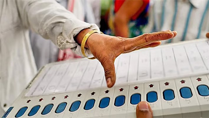 Government election officials inspecting Electronic Voting Machines EVM in Tamil Nadu for the upcoming August 2026 by-elections.