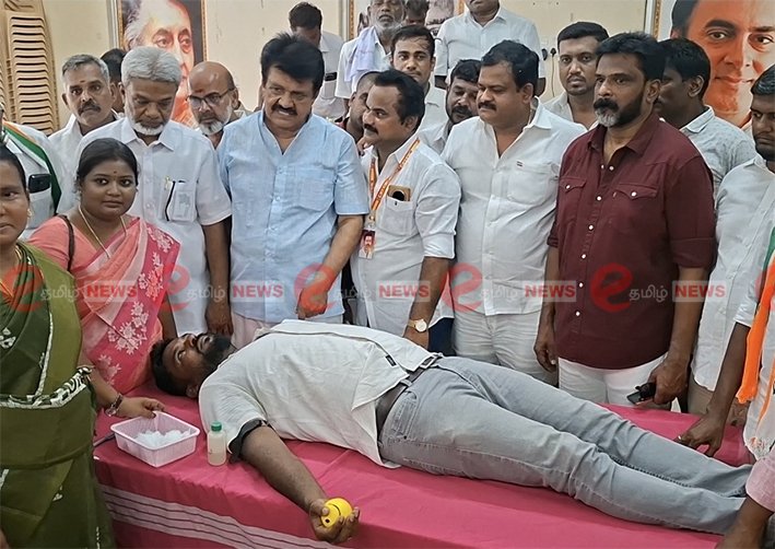 ராகுல் பிறந்தநாள்-திருச்சியில் காங்.,சார்பில் ரத்ததான முகாம்