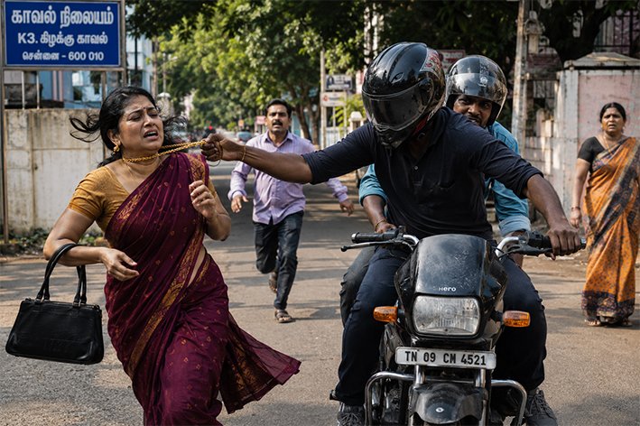 பெண்ணிடம் 3.5 பவுன் செயினை பறித்து சென்ற மர்ம நபர்கள்
