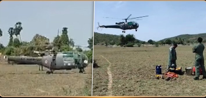 சென்னை வண்டலூரில் திடீரென தரையிறங்கிய ஹெலிகாப்டர்