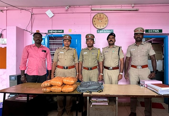 கன்னியாக்குமரிக்கு எக்ஸ்பிரஸ் ரயிலில் 5 கிலோ கஞ்சா பறிமுதல்..