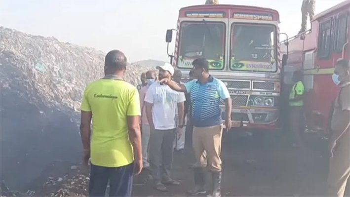 மதுரை குப்பை கிடங்கில் தீ- 2வது நாளாக புகை மண்டலம்