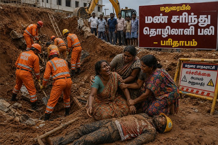 மதுரையில் மண் சரிந்து தொழிலாளி பலி-பரிதாபம்