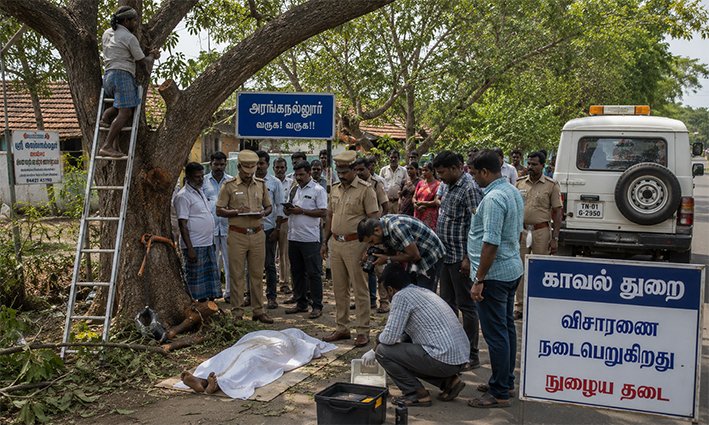 திருச்சி அருகே மரத்தில் இருந்து தவறி விழுந்து தொழிலாளி பலி