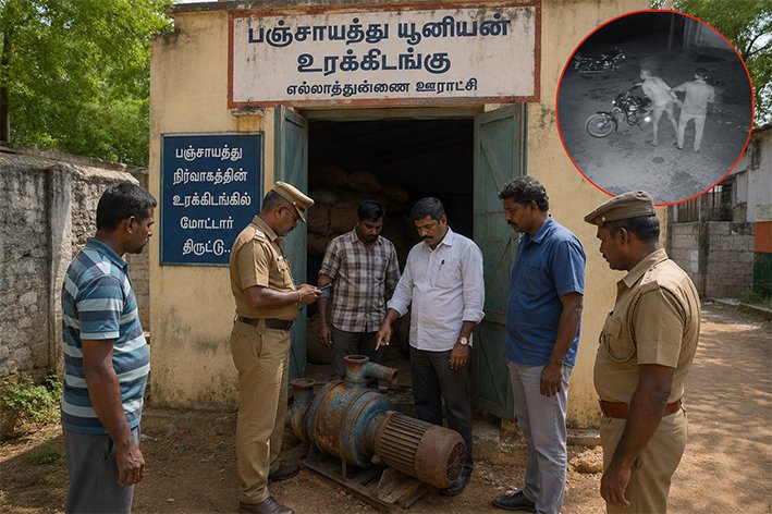 பஞ்சாயத்து நிர்வாகத்தின் உரக்கிடங்கில் மோட்டார் திருட்டு..