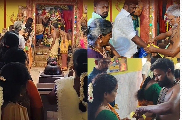 சிவகங்கை காளியம்மன் கோவிலில் பக்தர்கள் காப்பு கட்டி வழிபாடு