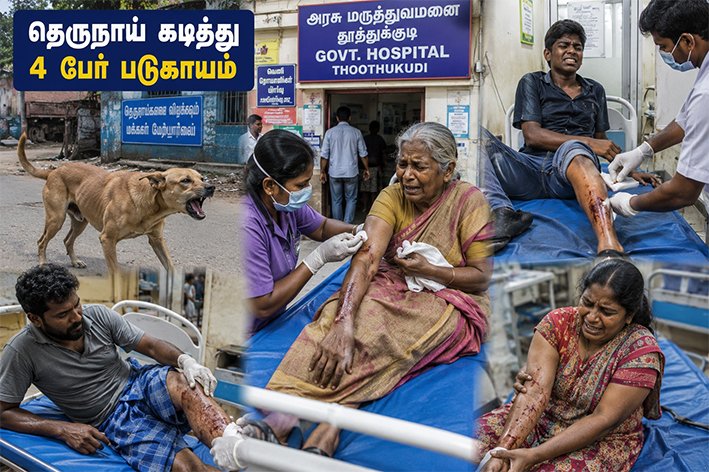 தூத்துக்குடி-வெறிநாய் கடித்து மூதாட்டி உள்பட 4 பேர் படுகாயம்