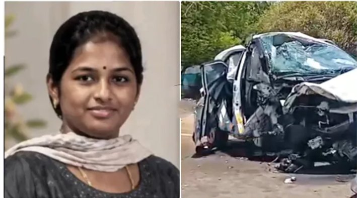 திருப்பத்தூர் அருகே மரத்தில் கார் மோதி இளம் பெண் பரிதாப பலி