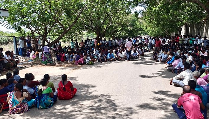 திருச்சியில் காகித ஆலை தொழிலாளர்கள் 3வது நாளாக போராட்டம்