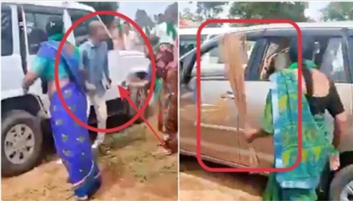 அரசு அதிகாரிகளை துடைப்பத்தால் அடித்து விரட்டிய சம்பவம்