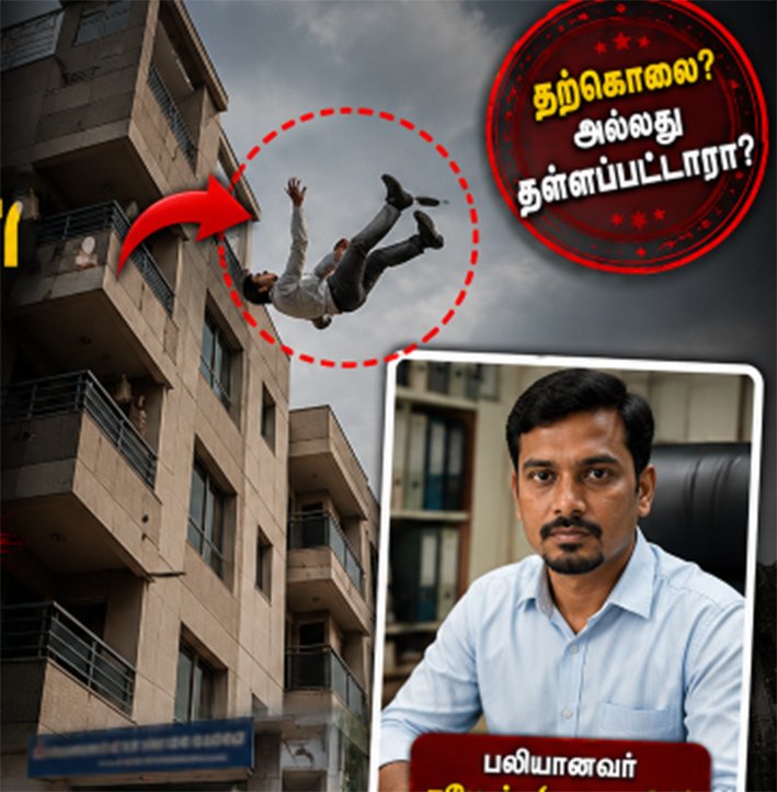 தாக்குதலில் இருந்து தப்பிக்க 4வது மாடியிலிருந்து குதித்த கணக்காளர் சாவு