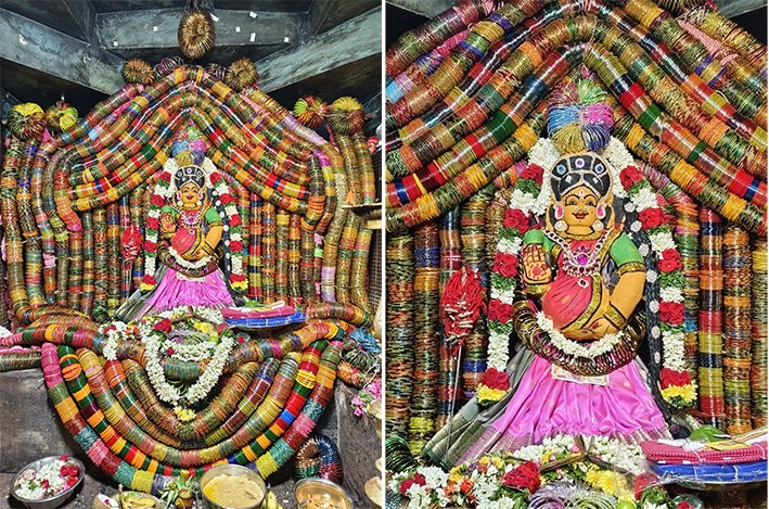 அரியலூரில் கண்ணாடி வளையல்களால் ஜொலிக்கும் பெரியநாயகி அம்மன்!