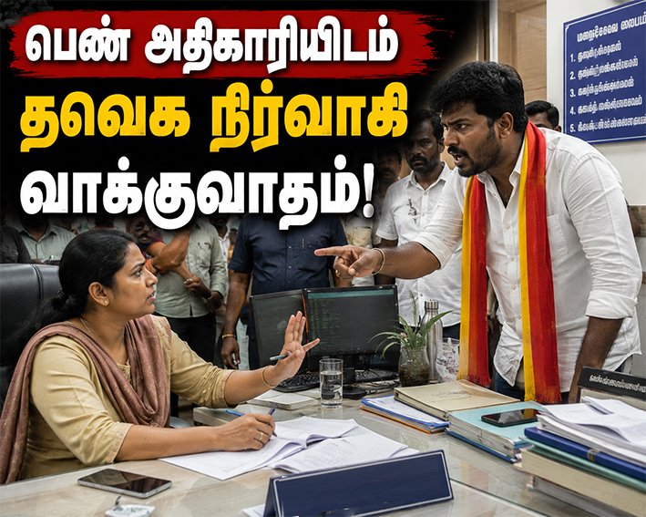 பெண் அதிகாரியிடம் தவெக நிர்வாகி வாக்குவாதம்!