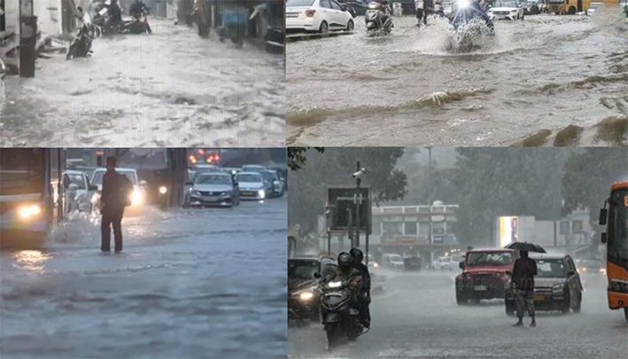 டில்லியில் வெளுத்து வாங்கும் கனமழை- முக்கிய சாலைகளில் வெள்ளப்பெருக்கு