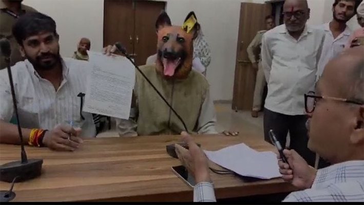 நாய் போல வேடமிட்டு கலெக்டரிடம் மனு! -13,000 பேர் பாதிப்பு