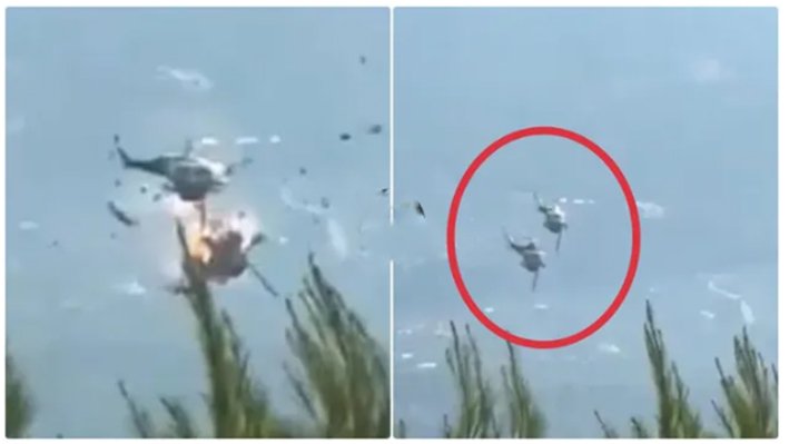 நடுவானில் நேருக்கு நேர் மோதிய ஹெலிகாப்டர்கள்.. 2 பேர் பலி