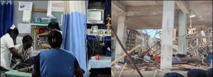 தூத்துக்குடி அருகே கட்டுமான பணியின் போது விபத்து- 10 பேர் மீட்பு