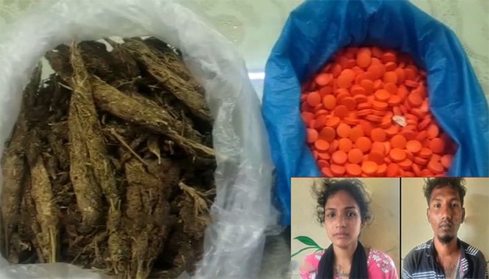 கோவையில் கல்லூரி அருகே போதை மாத்திரை-கஞ்சா விற்ற தம்பதி கைது