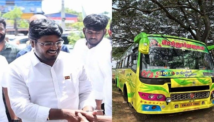 அமைச்சர் ராஜீவை கண்டித்து மினிபஸ் உரிமையாளர்கள் ஆர்ப்பாட்டம்