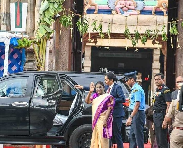 ஸ்ரீரங்கம் கோயிலுக்கு வருகை தரும் ஜனாதிபதி