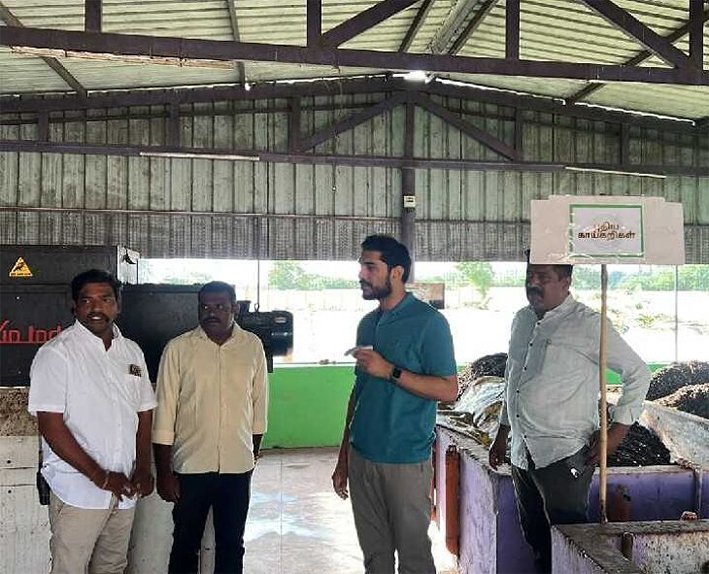 திருச்சியில் நுண் உரம் செயலாக்க மையத்தில் ஆய்வு