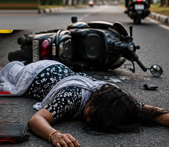டூவீலரிலிருந்து தவறி விழுந்து பெண் பலி-திருச்சி அருகே சோகம்