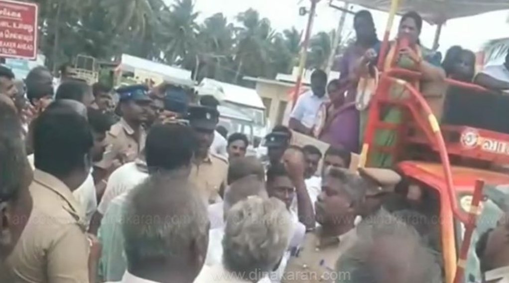 தாராபுரம் தவெக வேட்பாளர் சத்யபாமாவுக்கு மக்கள் கடும் எதிர்ப்பு
