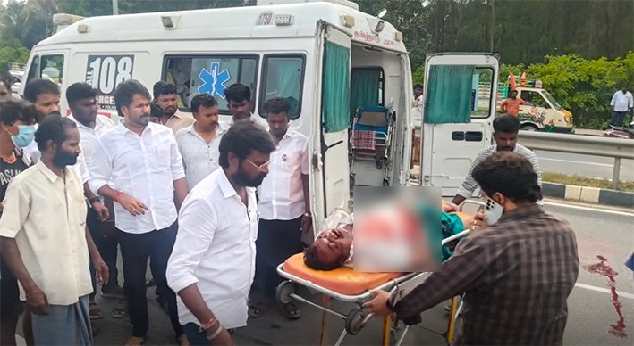 கும்பகோணம் அருகே விபத்து! அமைச்சர் வினோத் காரை நிறுத்தி உடனடி உதவி