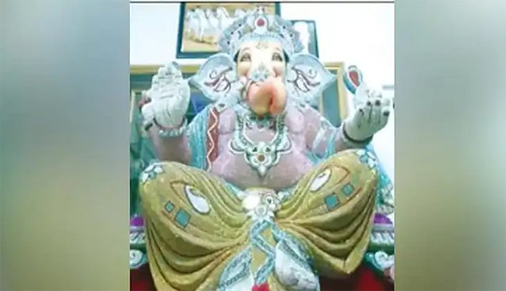 அமெரிக்க வைரங்களால் ஜொலிக்கும் விநாயகர் சிலை