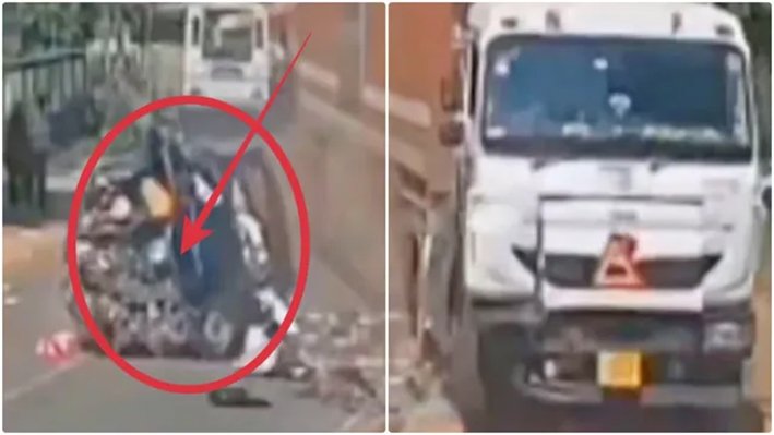 கண்டெய்னர் லாரி மீது ஆம்னி கார்மோதி விபத்து-டிரைவர் படுகாயம்