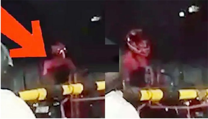 மூடிய ரயில்வே கேட்டில் சிக்கிய வாலிபர்..நூலிழையில் தப்பினார்