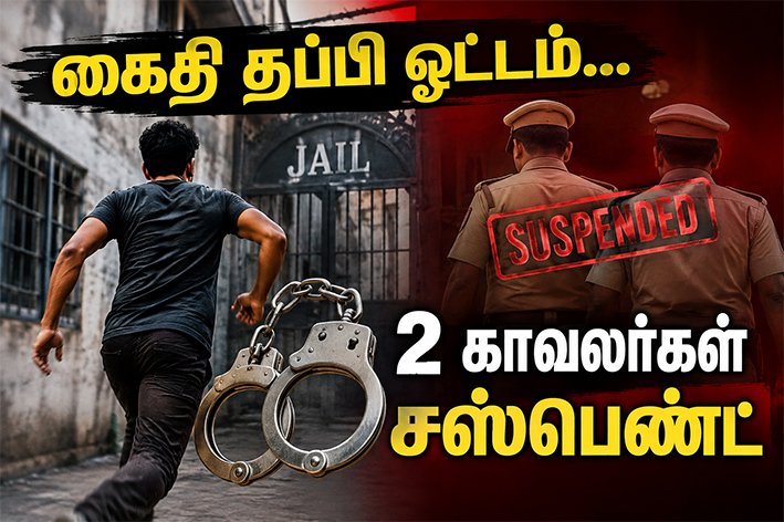 கைதி தப்பி ஓட்டம் ...2 காவலர்கள் சஸ்பெண்ட்
