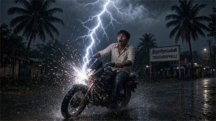 மின்னல் தாக்கி புதுமாப்பிள்ளை பலி... திருச்சி அருகே சோகம்