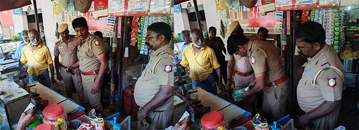 கடைகளில் புகையிலை விற்பனை? திருச்சியில் போலீஸ் அதிரடி சோதனை