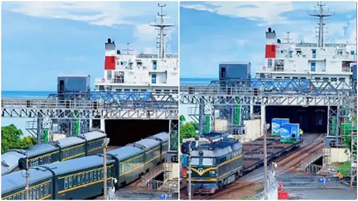 ரயிலையே கப்பலில் ஏற்றும் சீனாவின் அசத்தல் தொழில்நுட்பம்!