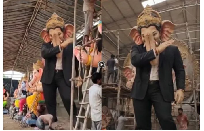 முதல்வரின் வைரல் ரியாக்ஷன்.. கோட்சூட்டில் விநாயகர் சிலை
