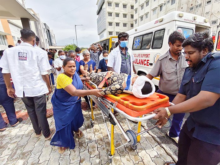 அரியலூரில் தத்ரூபமாக நடைபெற்ற விபத்து மீட்பு ஒத்திகை!