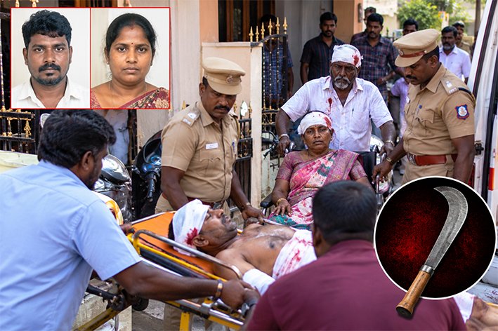 திருச்சியில் தாய், தந்தை, மகனுக்கு அரிவாள் வெட்டு – தம்பதி கைது!