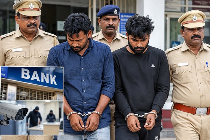 வங்கி கொள்ளை முயற்சி...உபியை சேர்ந்த 2பேர் கைது...திருச்சி சிறையில் அடைப்பு