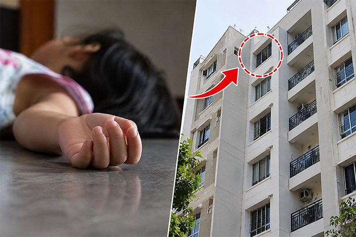 6-வது மாடியிலிருந்து குழந்தை விழுந்து பலி.. தள்ளிவிட்ட 10 வயது சிறுமி
