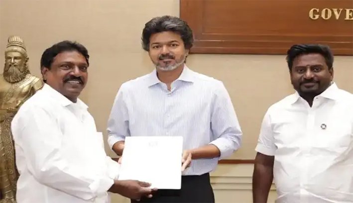 முதல்வர் விஜய்யை சந்தித்து வாழ்த்து பெற்ற புஷ்பவனம் குப்புசாமி