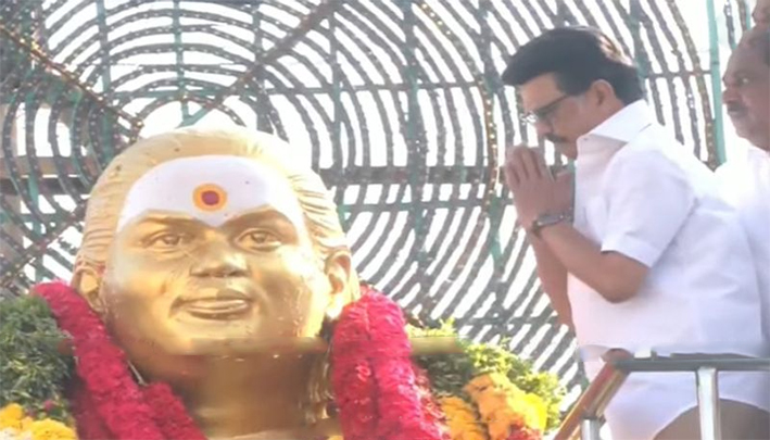தேவர் சிலைக்கு மு.க.ஸ்டாலின் மரியாதை