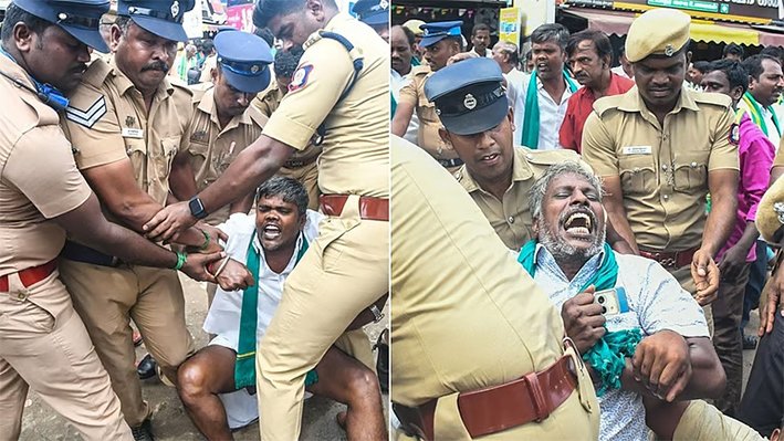 திருச்சியில் பயிர்க்கடன் தள்ளுபடி போராட்டம் – 200 விவசாயிகள் கைது!